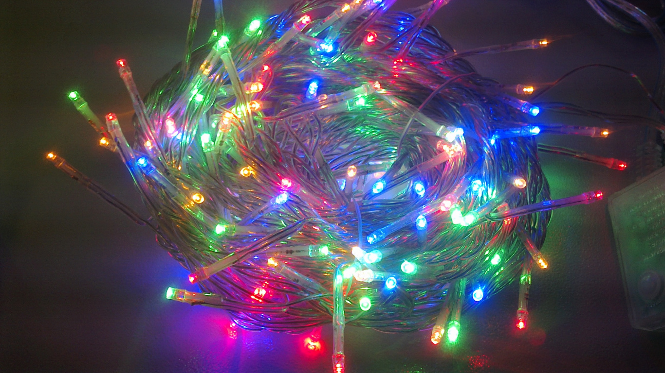 Guirnalda, Lámpara de Led, Luz, Decoración de la Navidad, Luces de Navidad. Wallpaper in 1366x768 Resolution