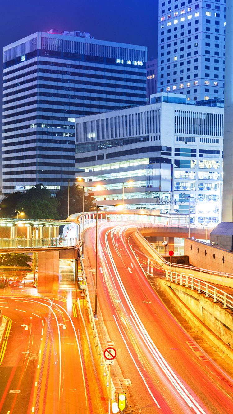 Time Lapse Photography of Cars on Road During Night Time. Wallpaper in 750x1334 Resolution