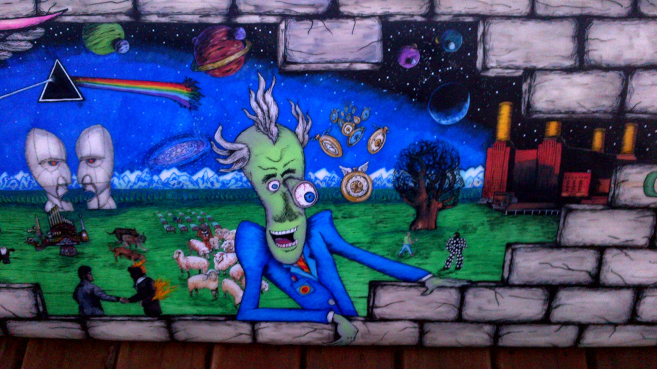 Peinture de Dragon Vert et Bleu. Wallpaper in 1280x720 Resolution