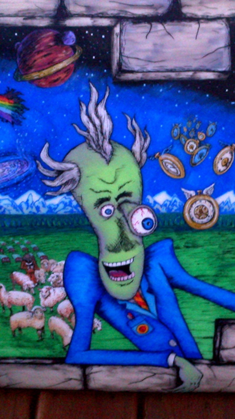 Peinture de Dragon Vert et Bleu. Wallpaper in 750x1334 Resolution