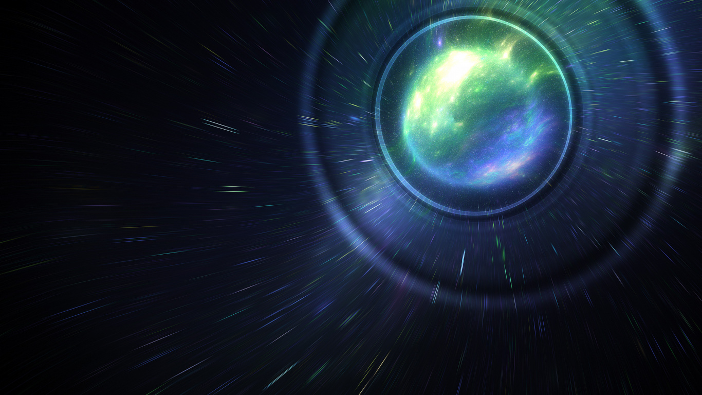Luz Azul y Verde en el Lapso de Tiempo. Wallpaper in 1366x768 Resolution