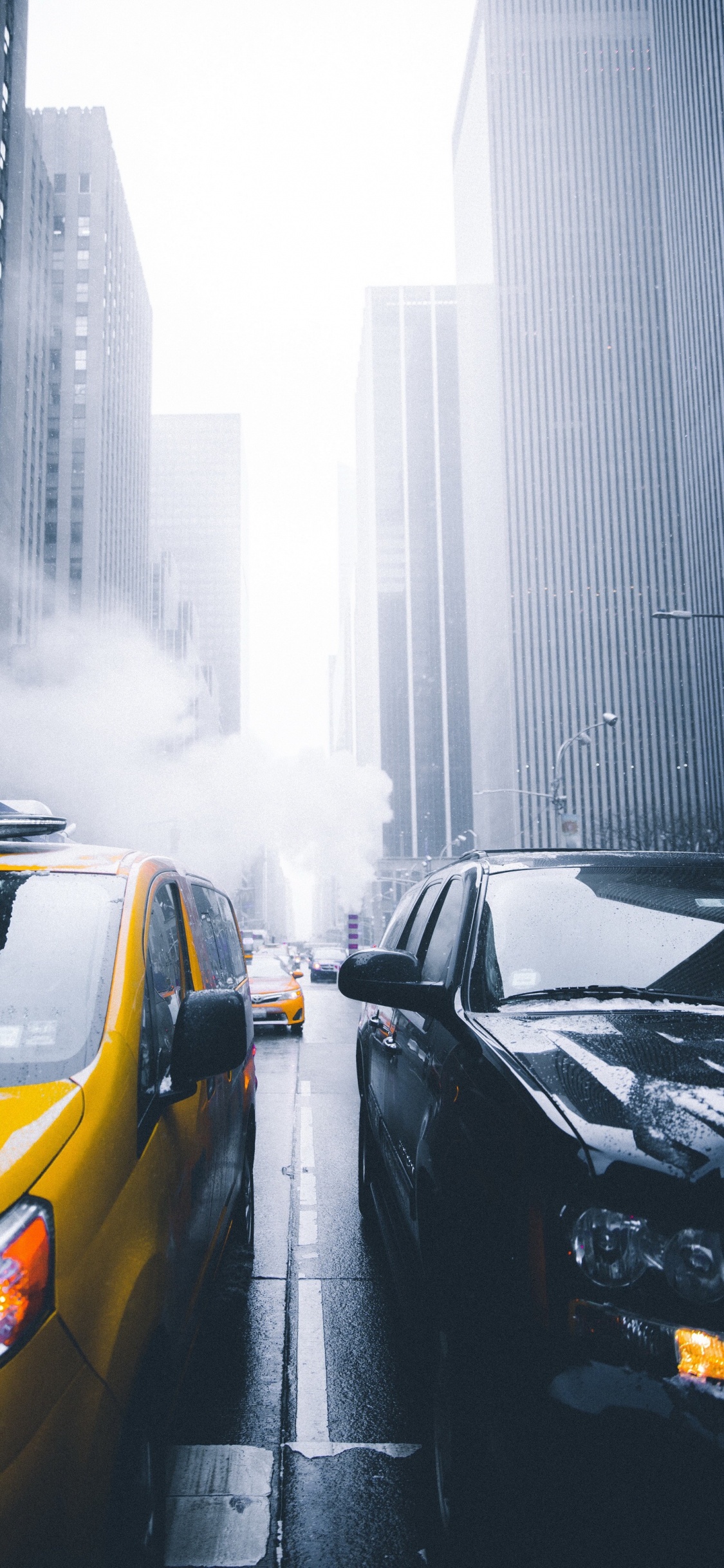 Rockefeller Center, Cars, New York, Automotive Lighting, Skyscraper. Wallpaper in 1125x2436 Resolution