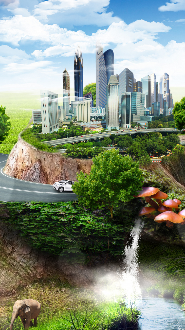 Technology Nature and Fantasy, Nature, Art, Painting, Cloud. Wallpaper in 750x1334 Resolution