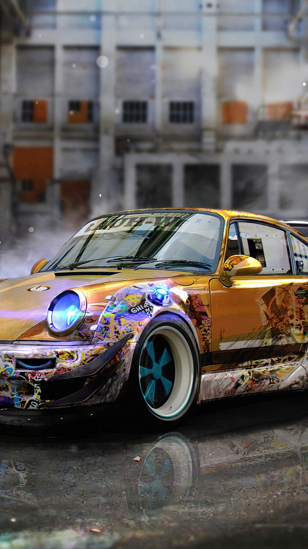 Porsche 911 Jaune Sur Route Pendant la Journée. Wallpaper in 1080x1920 Resolution