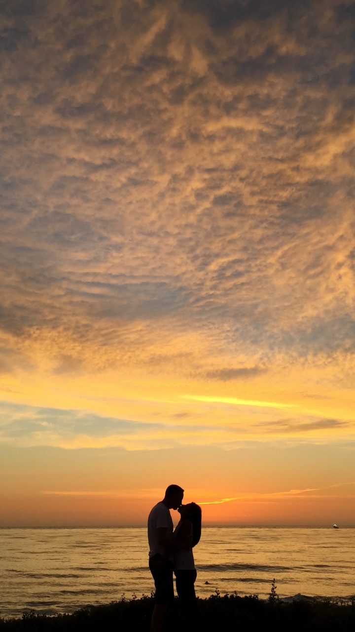 Romance, Horizon, Sunset, Cloud, Sea. Wallpaper in 720x1280 Resolution