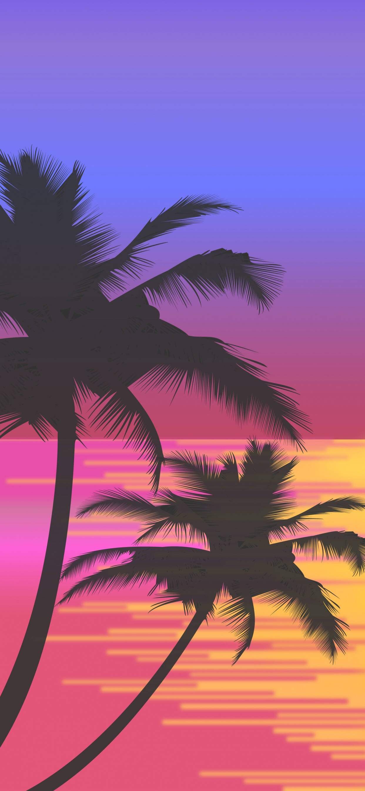 Graphiques Vectoriels, Lever, Calme, Tropique, Matin. Wallpaper in 1242x2688 Resolution