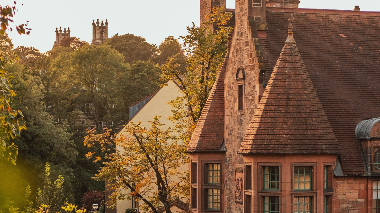 Maison en Brique Brune Sur Terrain D'herbe Verte. Wallpaper in 1280x720 Resolution