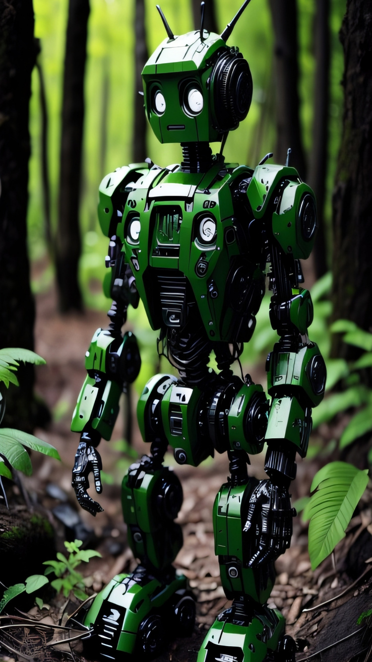 Robot, Botany, Terrestrial Plant, Machine, Tree. Wallpaper in 750x1334 Resolution