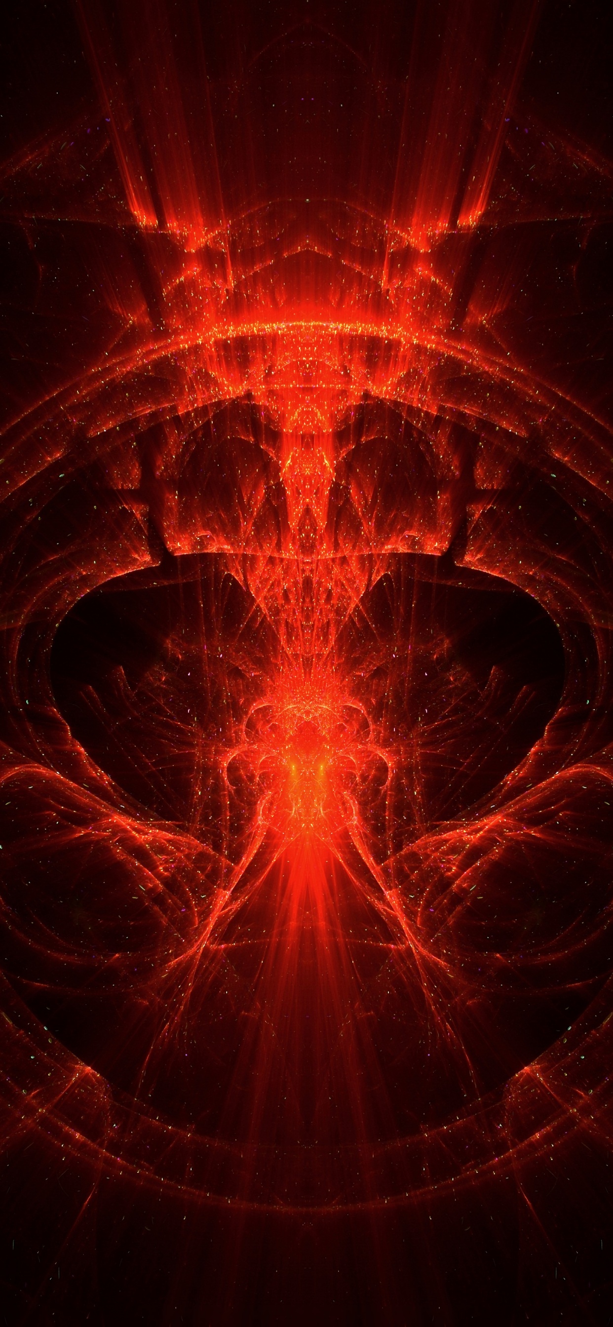 艺术, 分形技术, 对称, 橙色, 特效 壁纸 1242x2688 允许