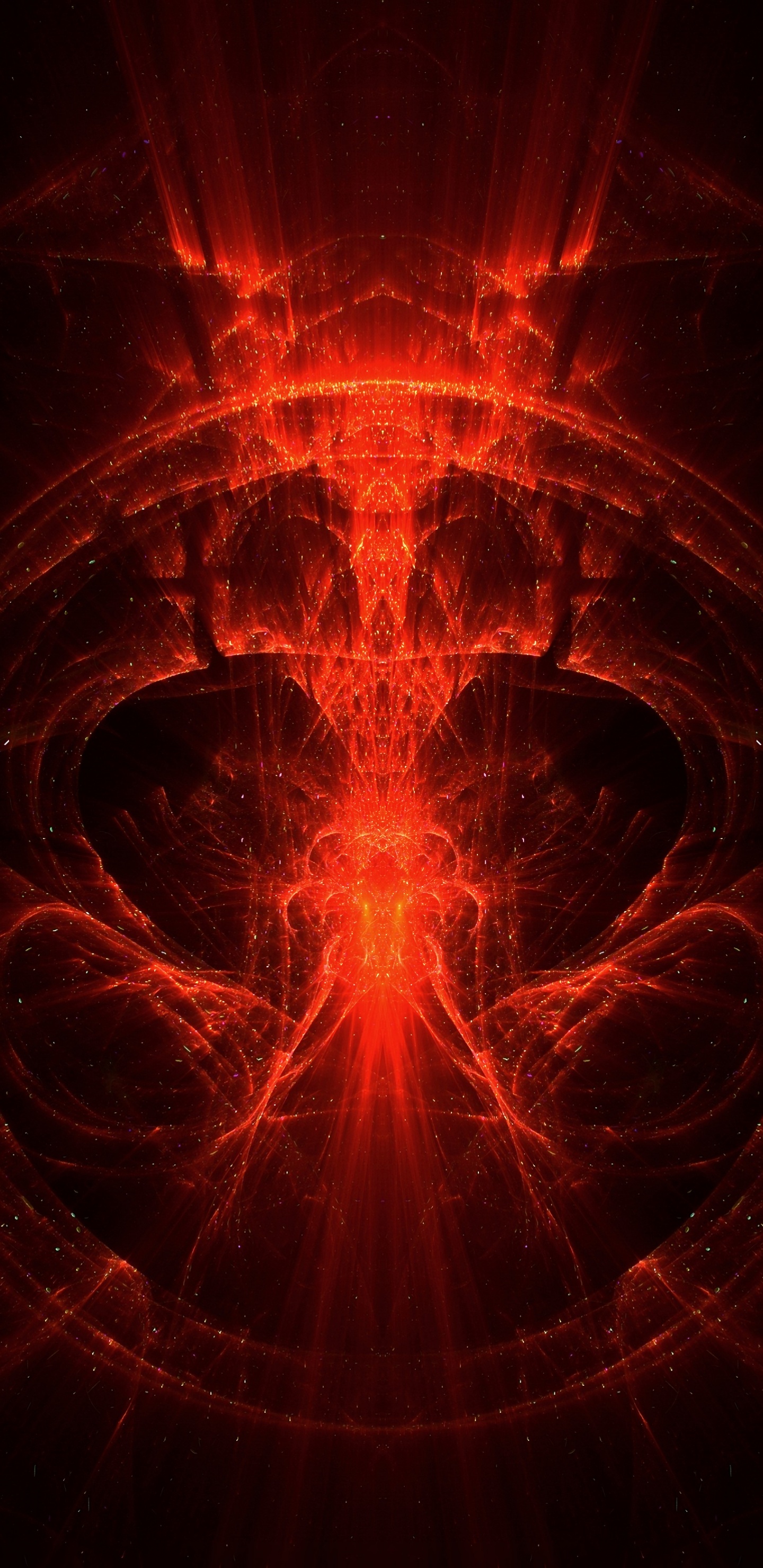 艺术, 分形技术, 对称, 橙色, 特效 壁纸 1440x2960 允许