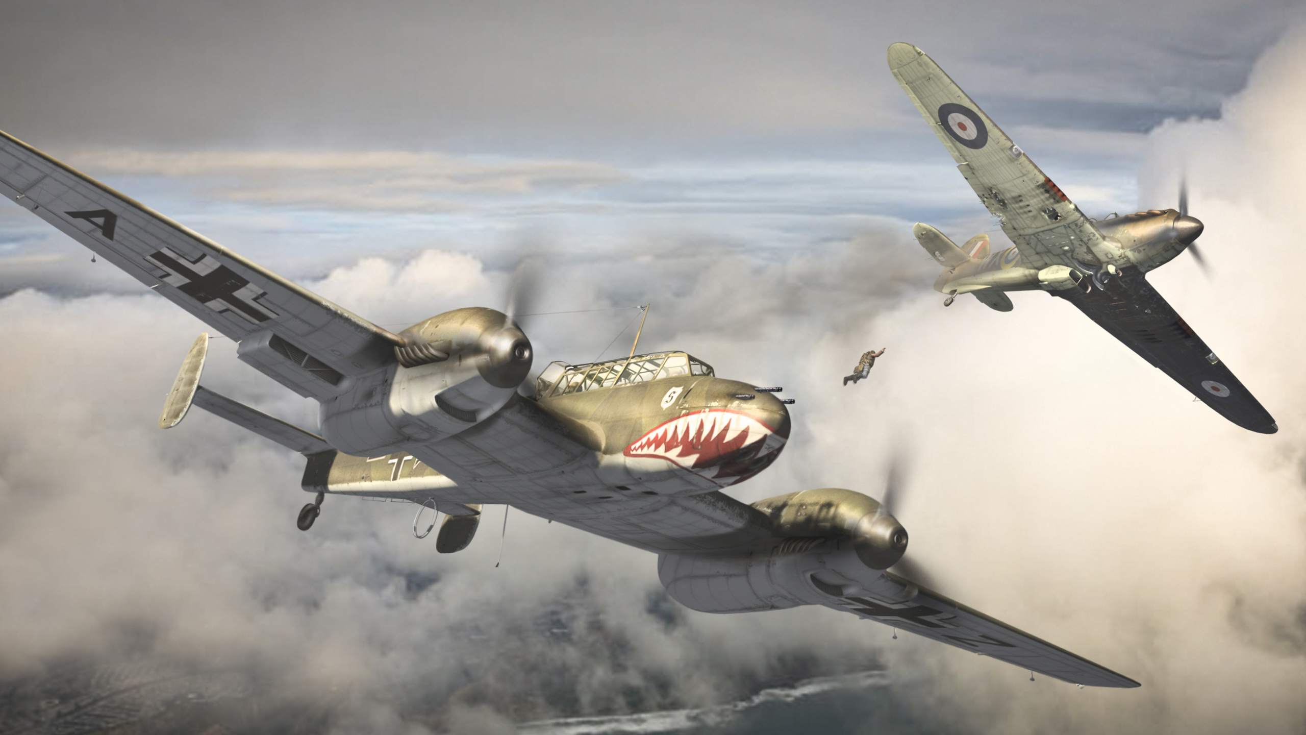 Avión de Combate en el Aire. Wallpaper in 2560x1440 Resolution