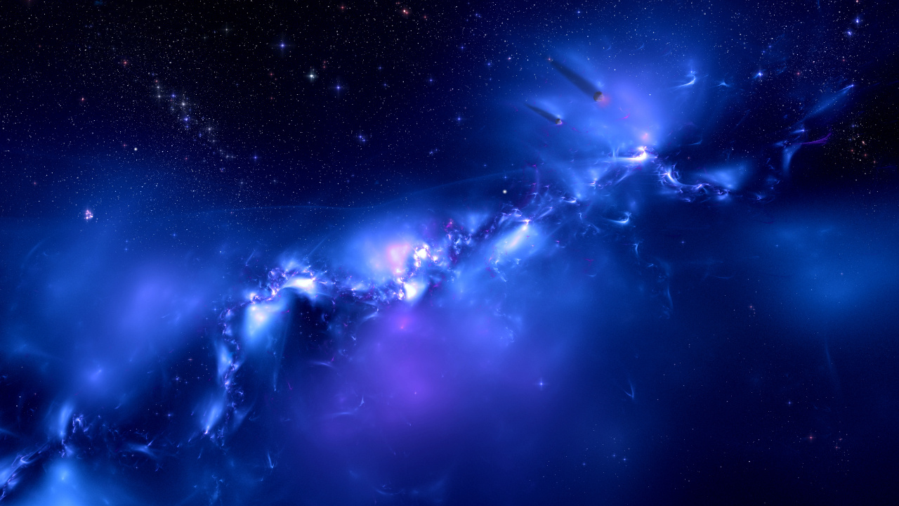 Illustration de la Galaxie Bleue et Blanche. Wallpaper in 1280x720 Resolution