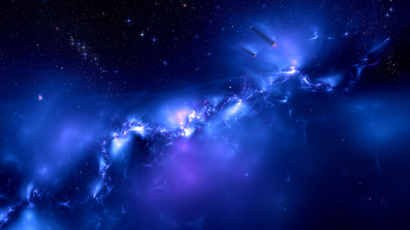 Illustration de la Galaxie Bleue et Blanche. Wallpaper in 1366x768 Resolution