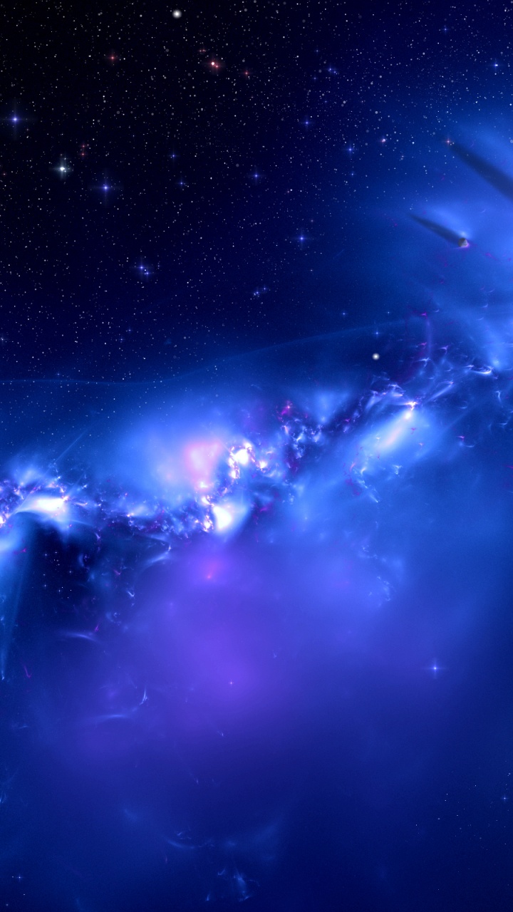 Illustration de la Galaxie Bleue et Blanche. Wallpaper in 720x1280 Resolution