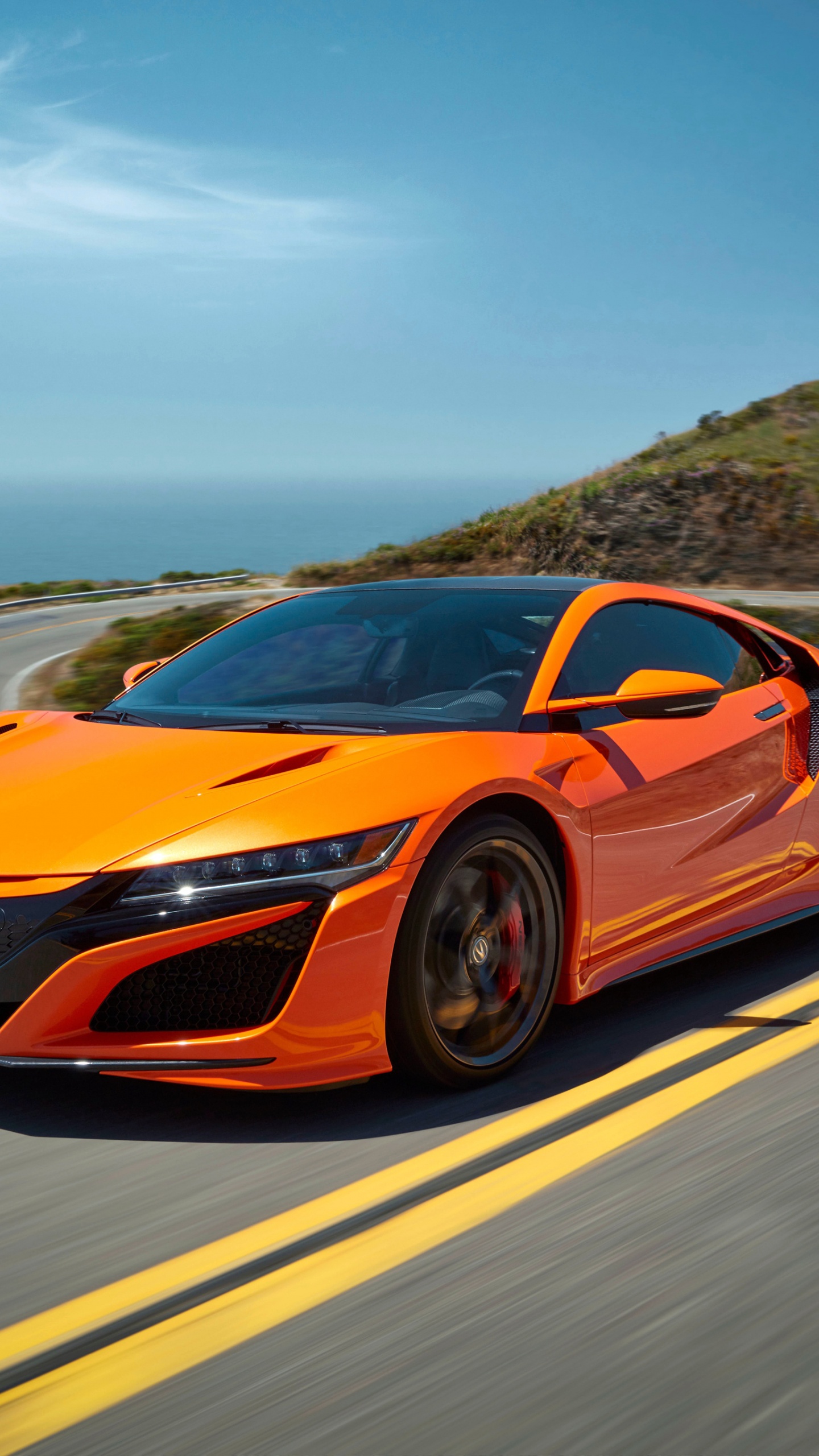 Orangefarbener Lamborghini Aventador Tagsüber Unterwegs. Wallpaper in 1440x2560 Resolution