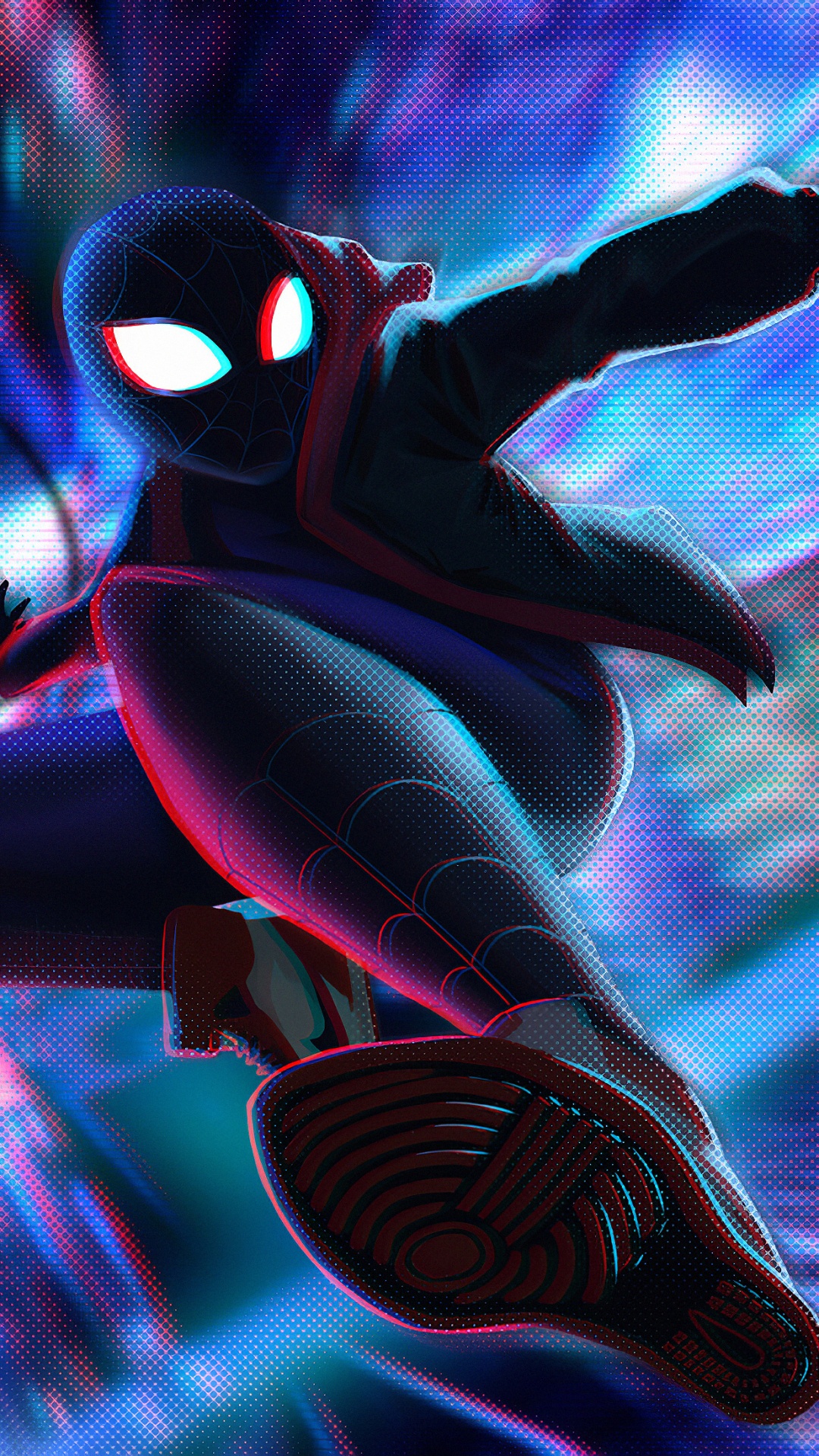 Miles Morales, Spider-man, Leistung, Purpur, Darstellende Kunst. Wallpaper in 1080x1920 Resolution