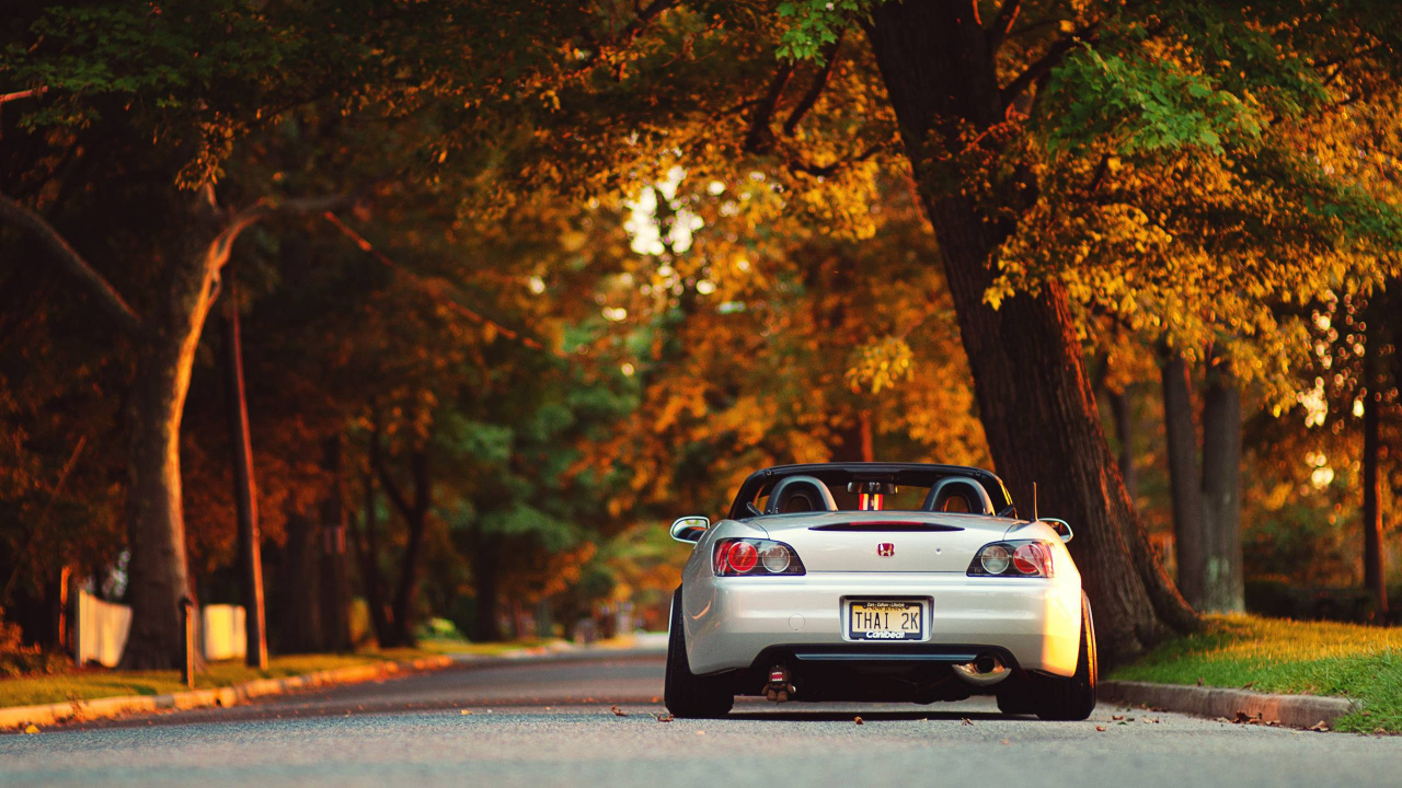 Porsche 911 Blanche Sur Route Pendant la Journée. Wallpaper in 1280x720 Resolution