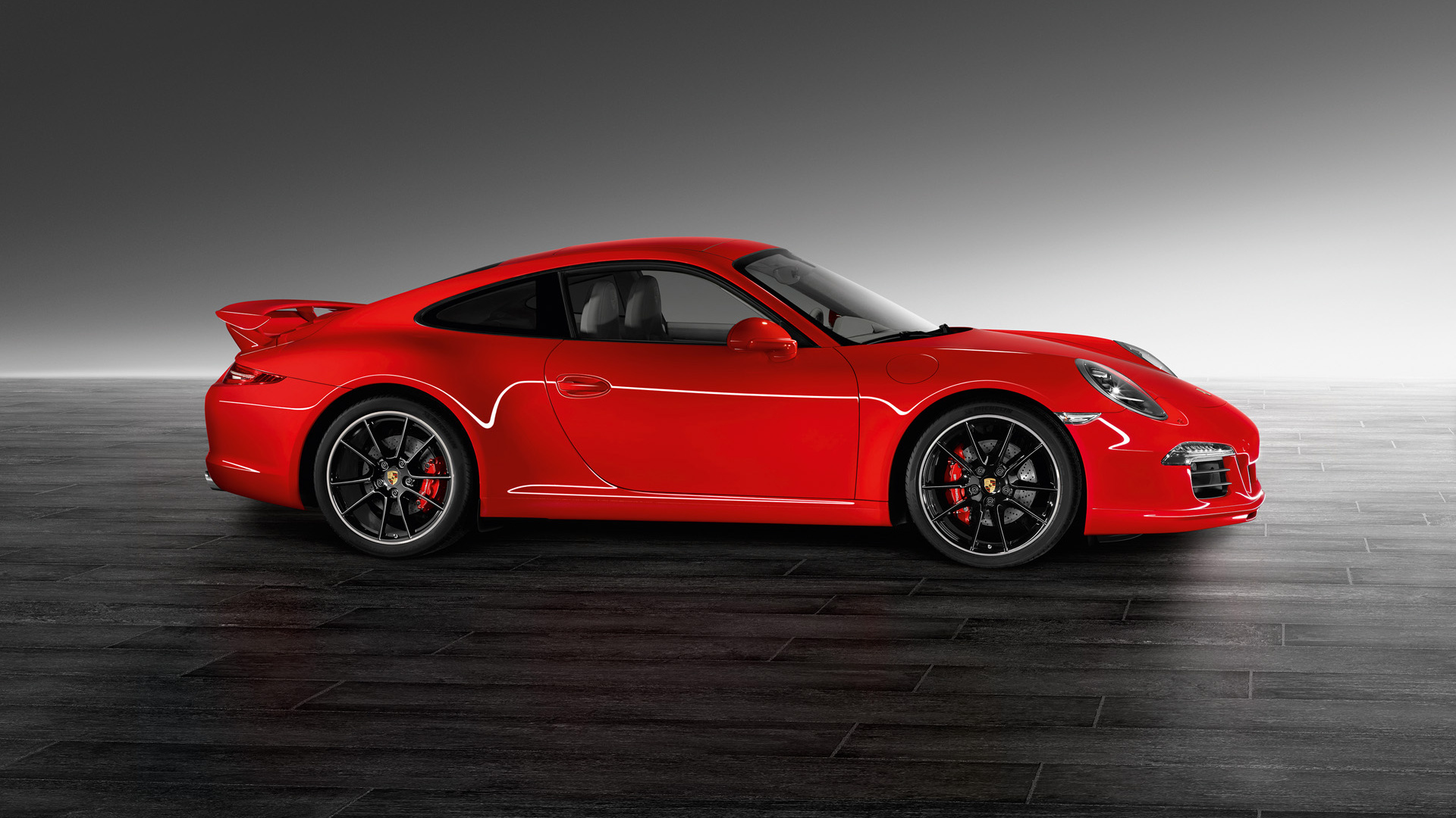 Roter Ferrari 458 Italia Auf Grauem Hintergrund. Wallpaper in 1920x1080 Resolution