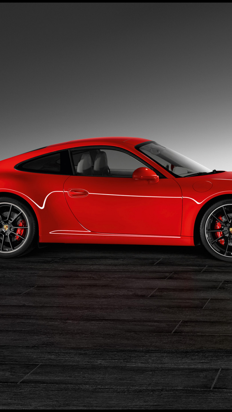 Red Ferrari 458 Italia on Gray Background. Wallpaper in 750x1334 Resolution