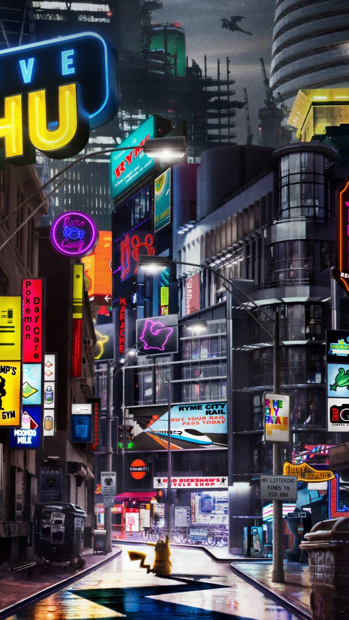 海报, 皮卡丘, 电子标牌, 大都会, 标牌 壁纸 1440x2560 允许