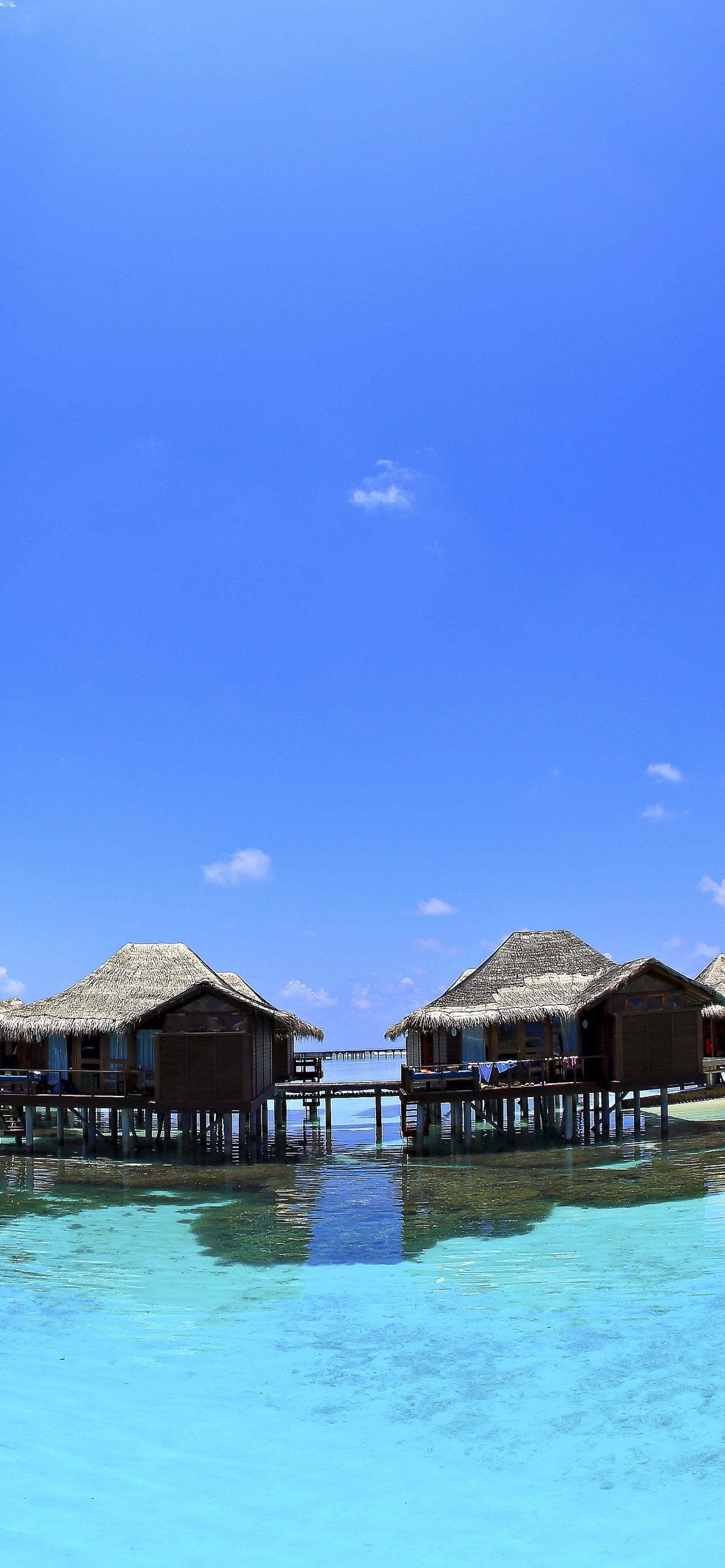 Brown Wooden Houses on Water Under Blue Sky During Daytime. Wallpaper in 1242x2688 Resolution