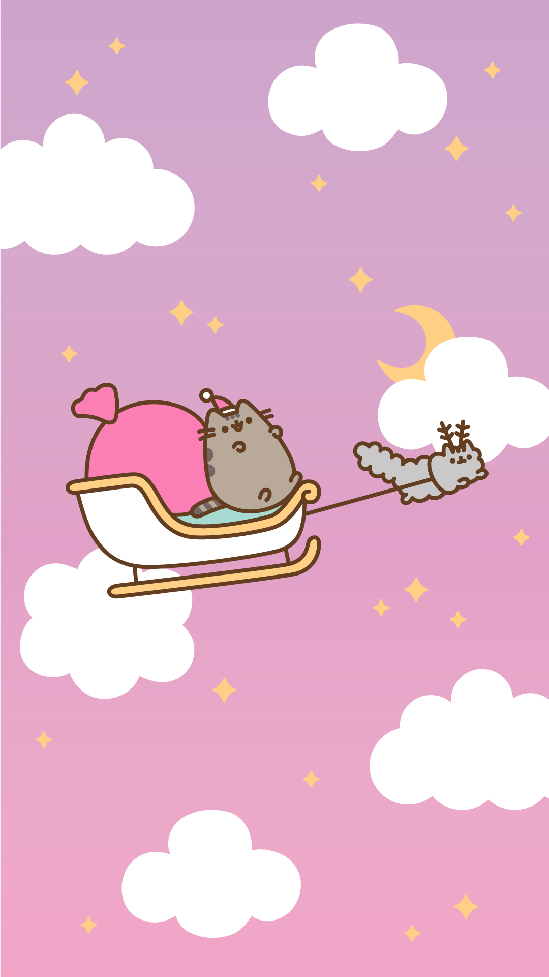 Pusheen, Le Jour De Noël, Kawaii, la Gentillesse, Cartoon. Wallpaper in 1080x1920 Resolution