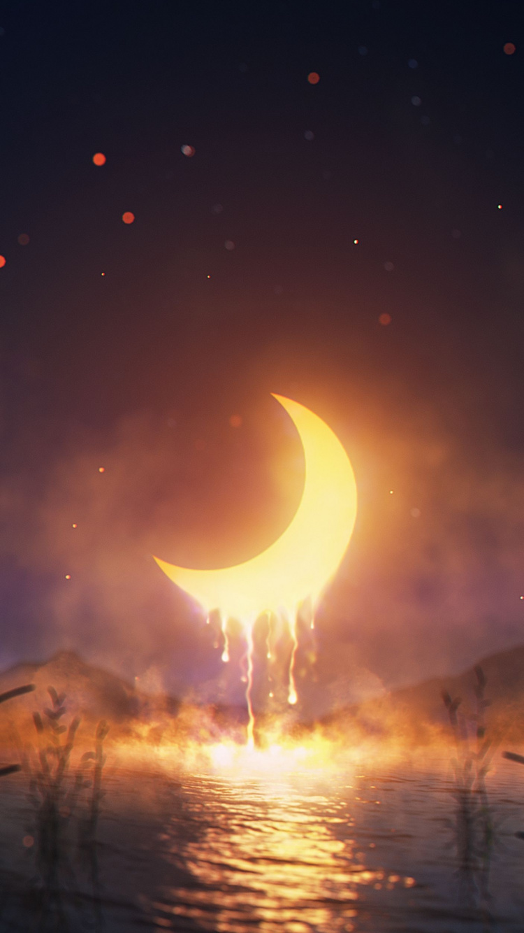 Nature, Atmosphere, Moon, Natural Environment, Natural Landscape. Wallpaper in 750x1334 Resolution