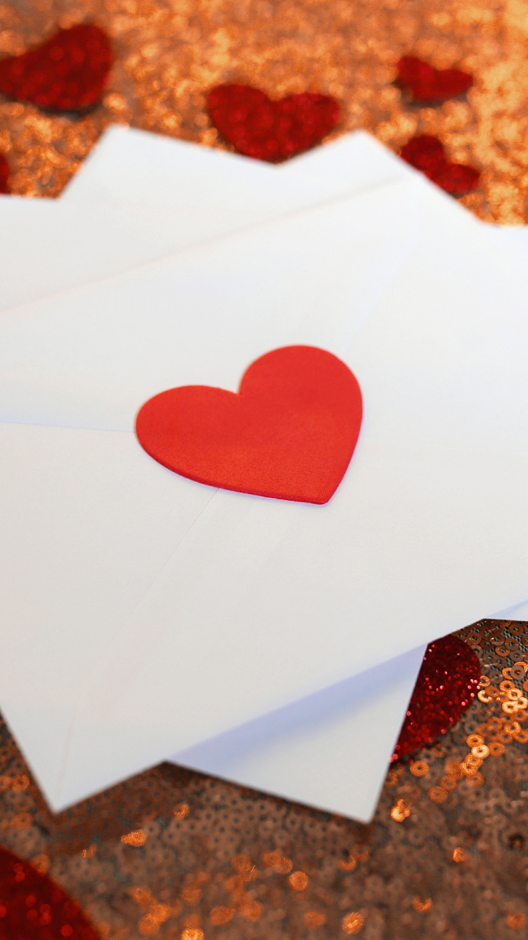 Valentines Tag, Liebesbrief, Herzen, Liebe, Umschlag. Wallpaper in 750x1334 Resolution