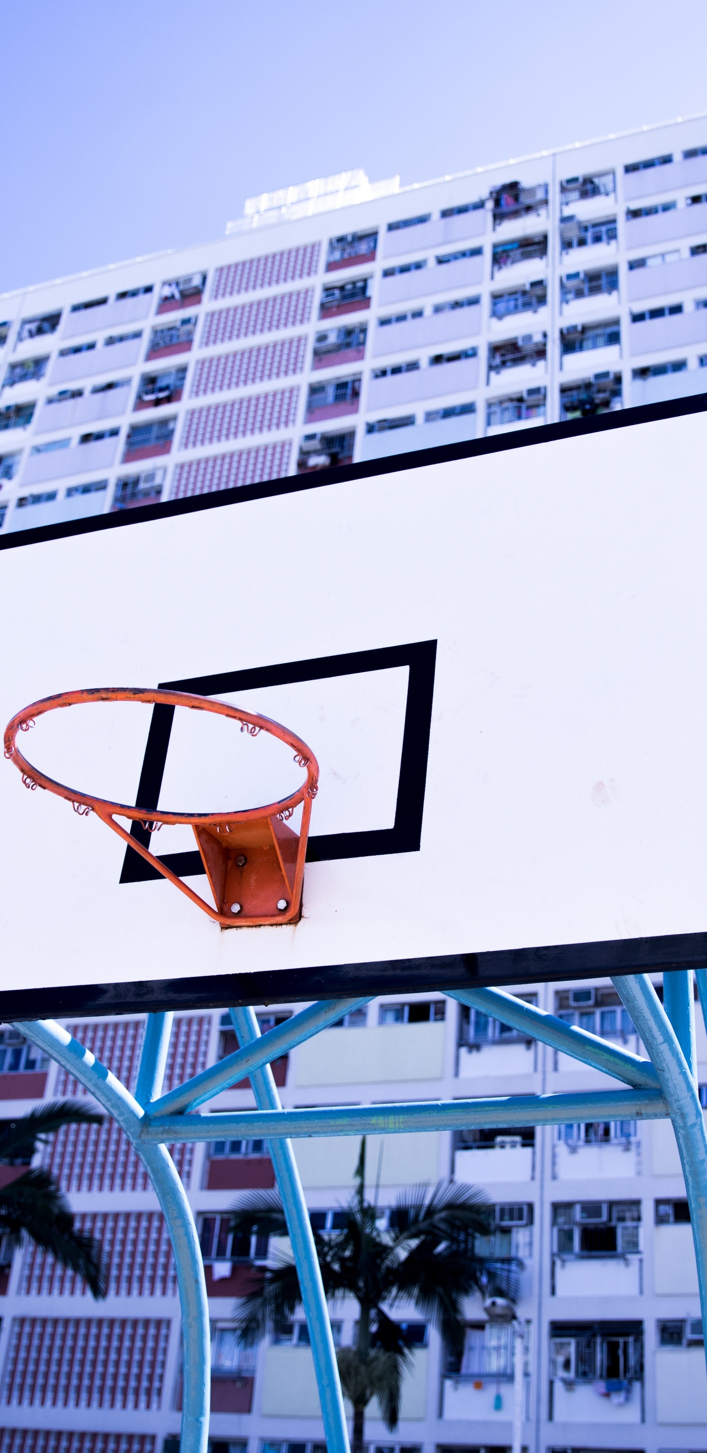 White and Black Basketball Hoop. Wallpaper in 1440x2960 Resolution