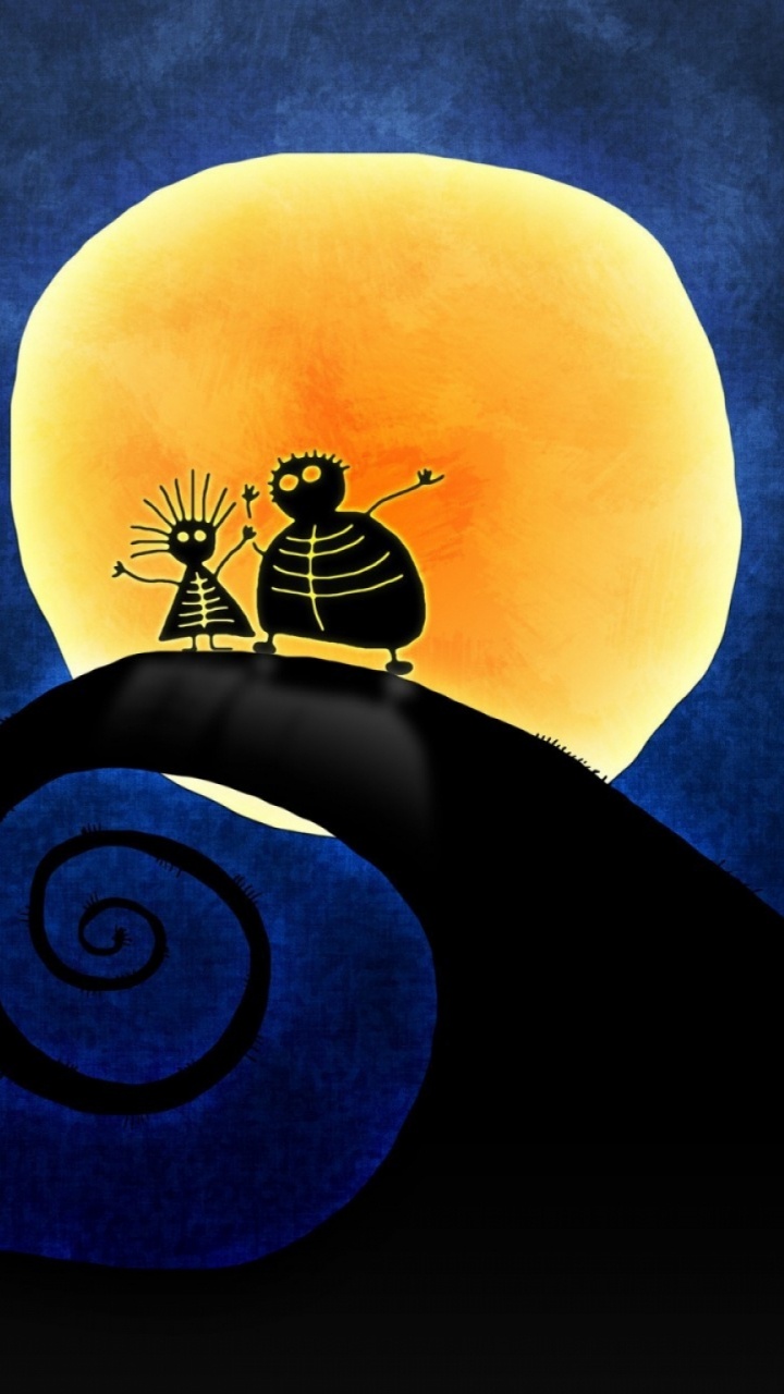 Personne en Veste Noire Debout Sur L'illustration de la Lune Bleue. Wallpaper in 720x1280 Resolution