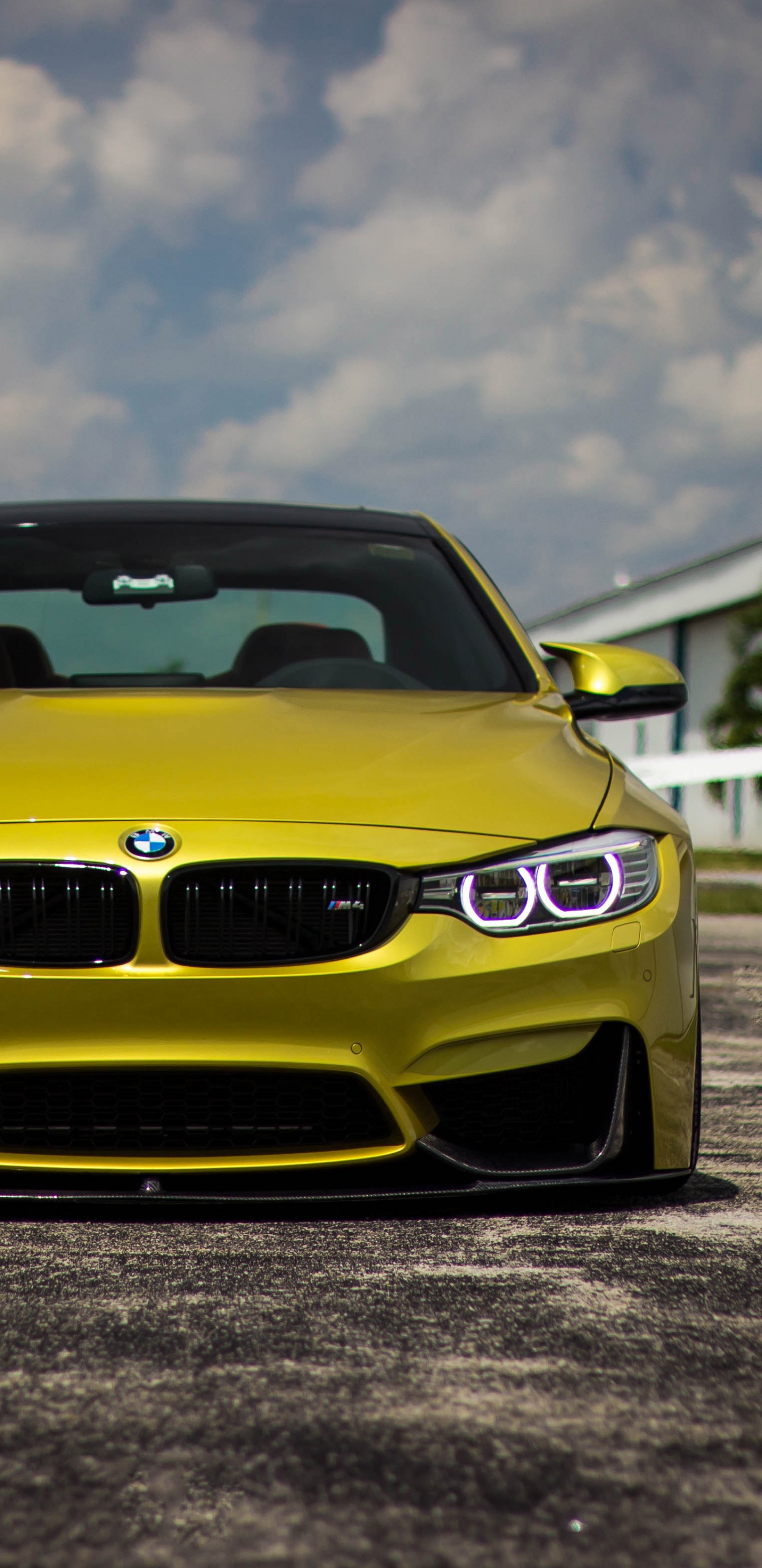 Yellow Bmw m 3 on Road During Daytime. Wallpaper in 1440x2960 Resolution