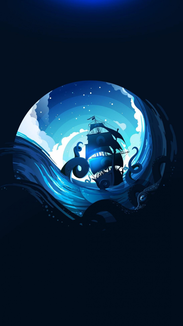 Andrei Prokopenko Illustration, Illustration, Graphique, Dessin, Monstre de Mer. Wallpaper in 750x1334 Resolution