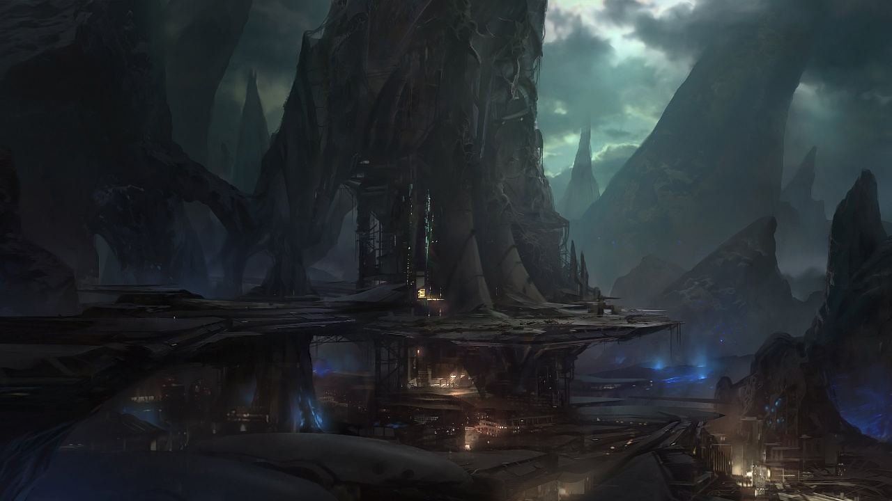 Peinture de Montagne Noir et Gris. Wallpaper in 1280x720 Resolution