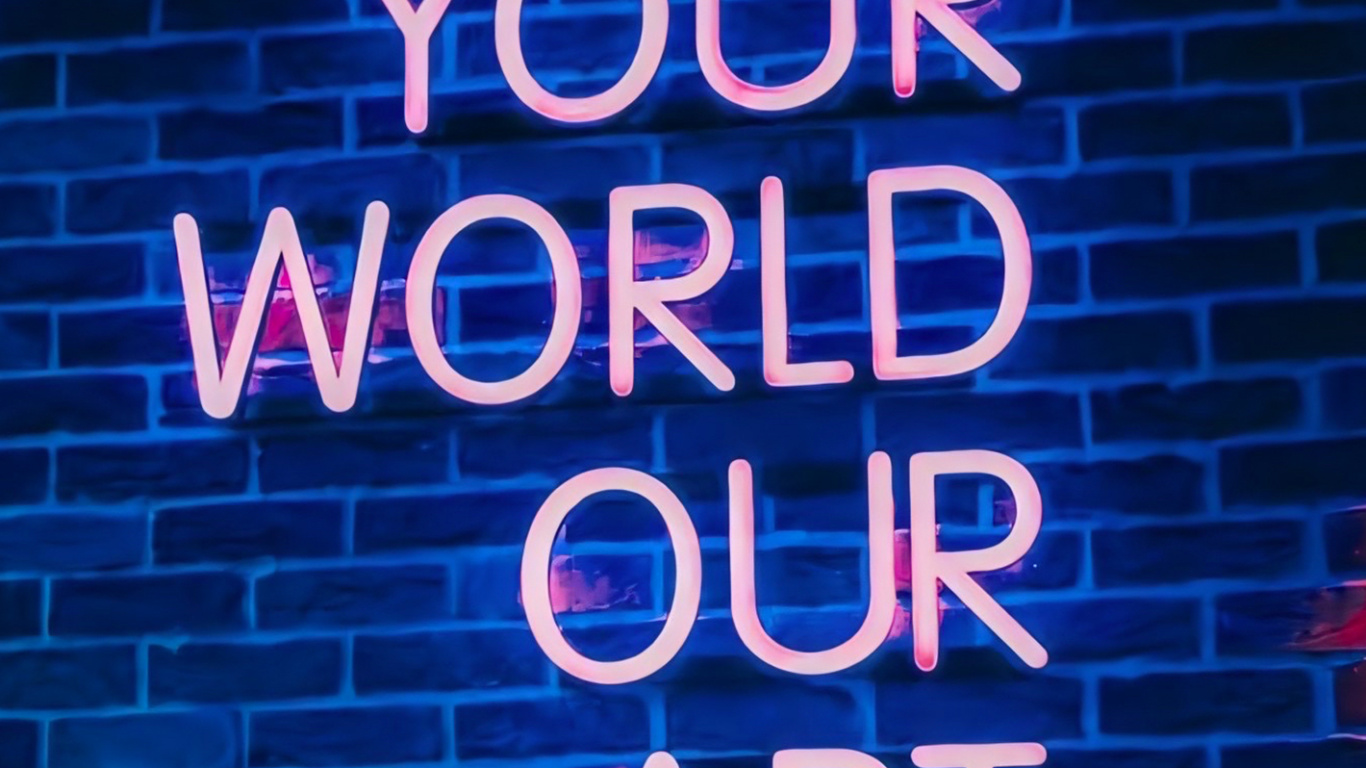 Neon Sign, Electronic Device, Night, Entertainment, Blue. Wallpaper in 1366x768 Resolution