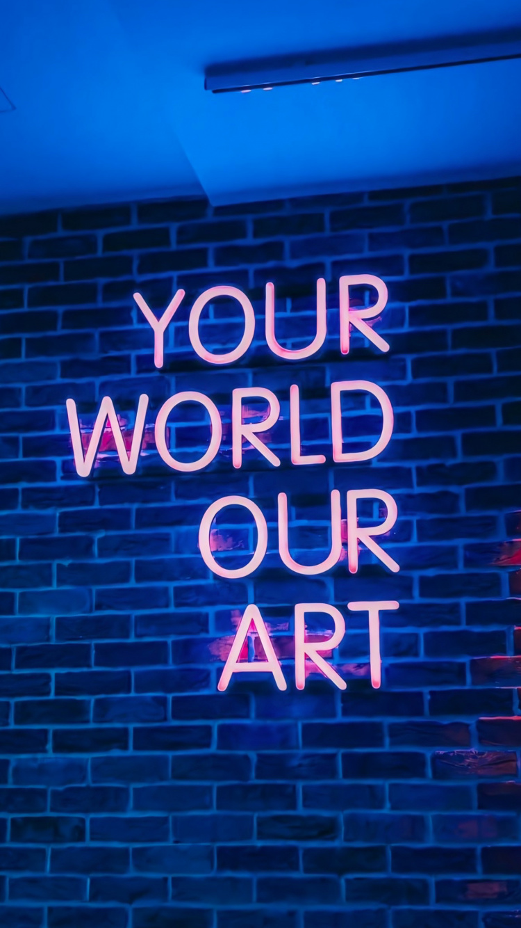 Neon Sign, Electronic Device, Night, Entertainment, Blue. Wallpaper in 750x1334 Resolution