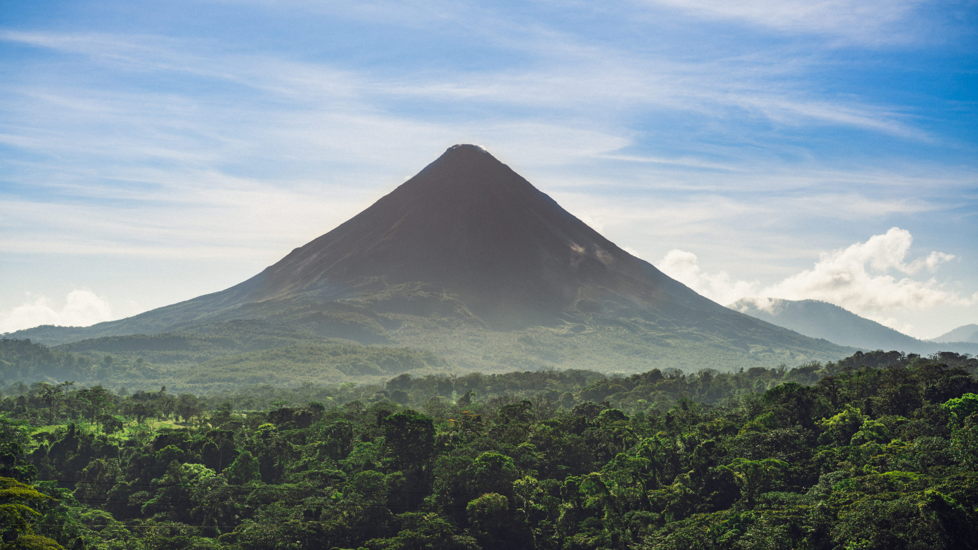 Green Trees Near Mountain Under White Clouds and Blue Sky During Daytime. Wallpaper in 1920x1080 Resolution