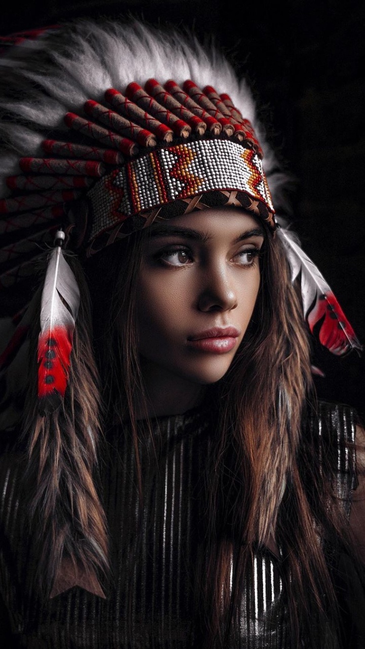 Portrait, Ureinwohner, Kunst, Indigene Völker Amerikas, Lippe. Wallpaper in 720x1280 Resolution