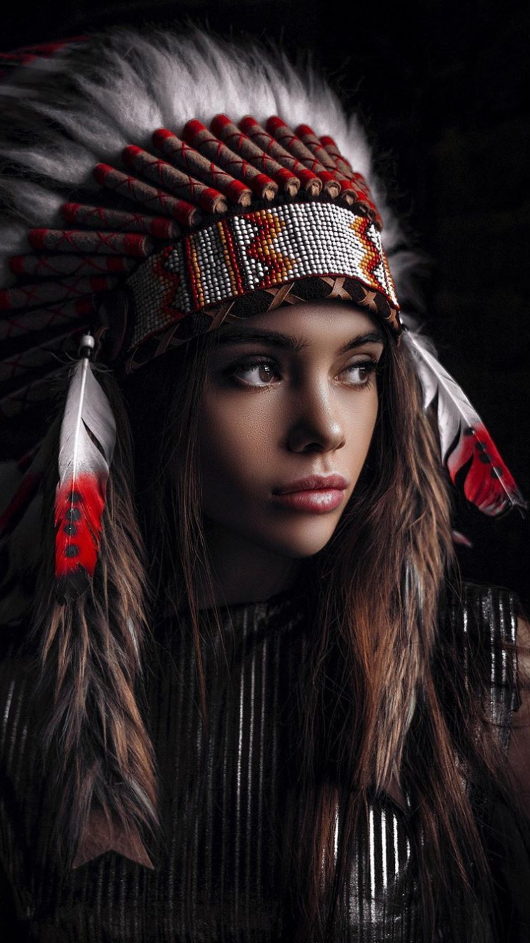 Portrait, Ureinwohner, Kunst, Indigene Völker Amerikas, Lippe. Wallpaper in 750x1334 Resolution