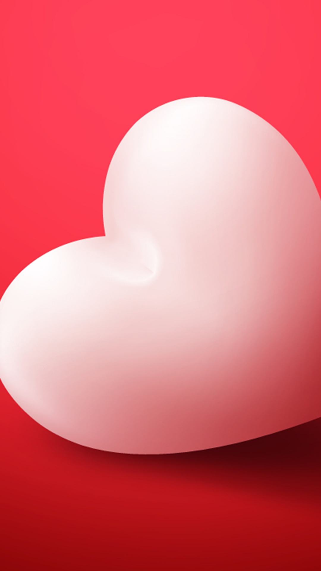 2 Coeurs Blancs Sur Surface Rouge. Wallpaper in 1080x1920 Resolution