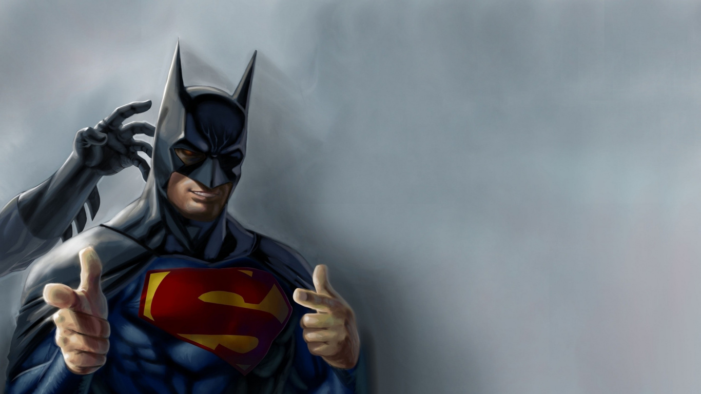 Mann im Blau-roten Superman-Kostüm. Wallpaper in 1366x768 Resolution