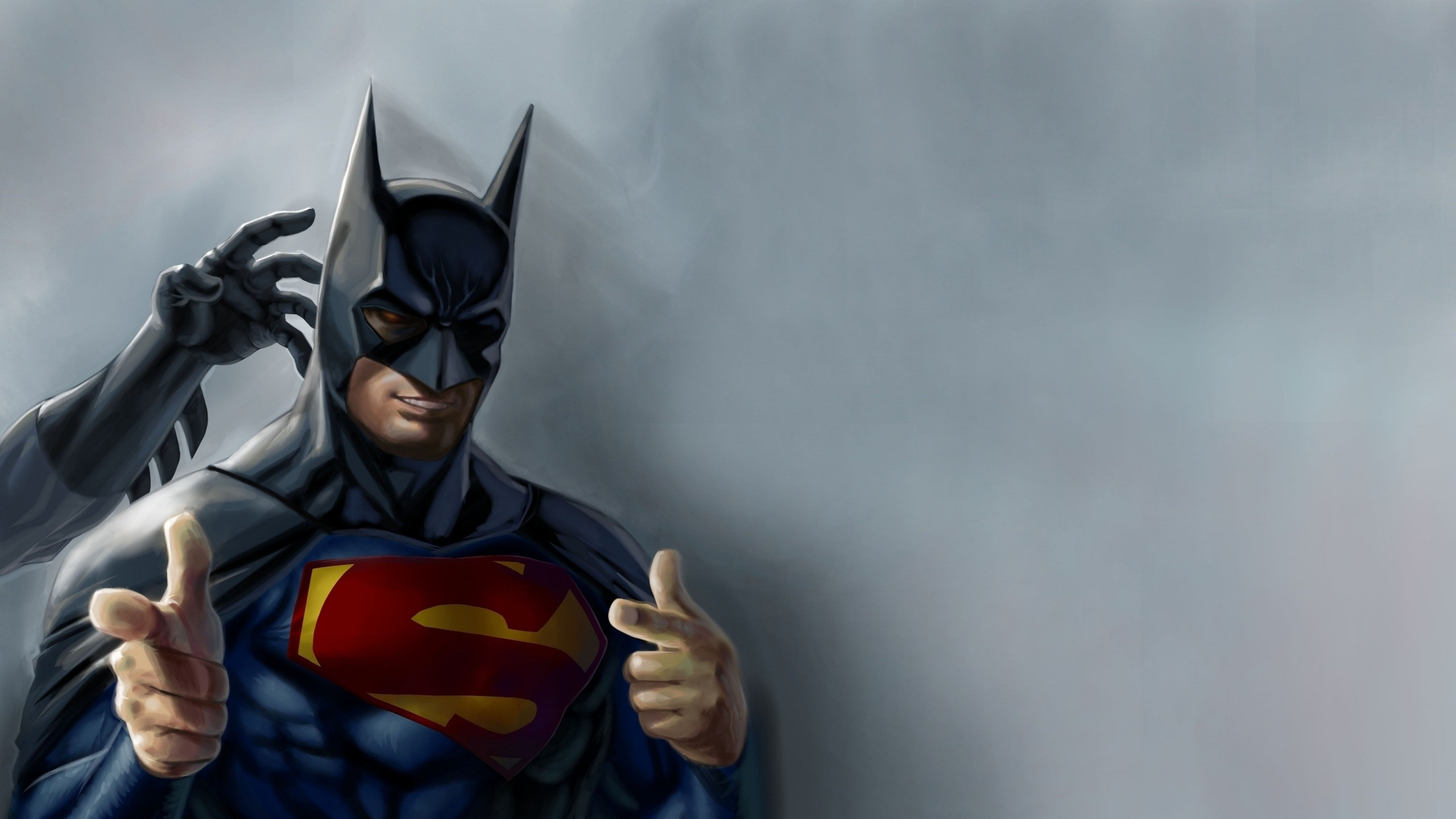 Hombre en Traje de Superman Azul y Rojo. Wallpaper in 2560x1440 Resolution