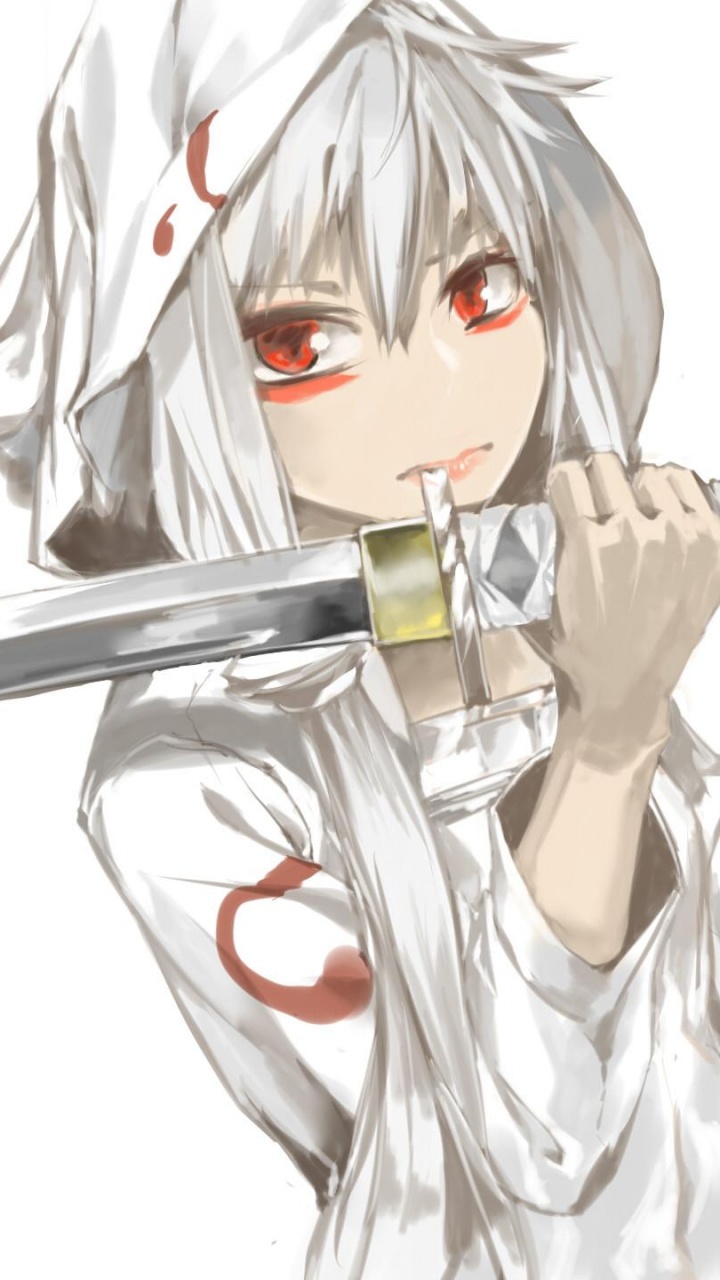 Weißhaariger Weiblicher Anime-Charakter. Wallpaper in 720x1280 Resolution