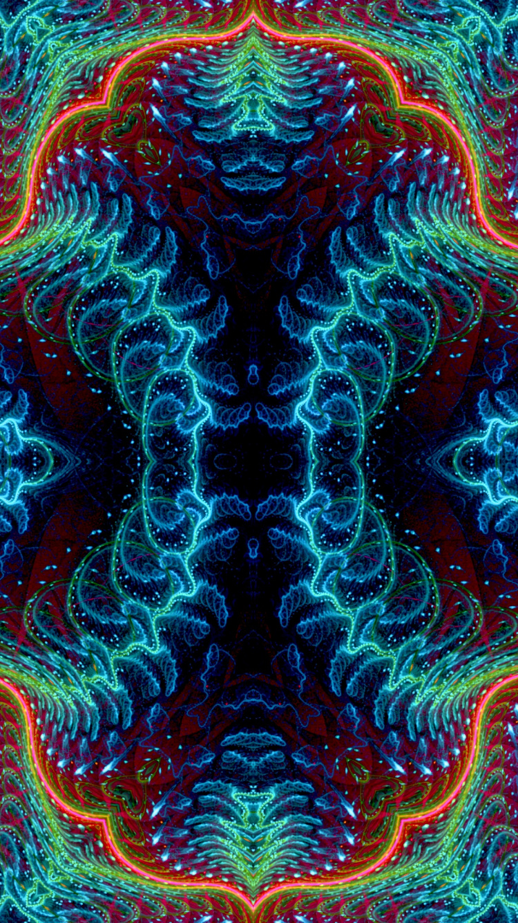 Blaue Und Rote Abstrakte Malerei. Wallpaper in 750x1334 Resolution