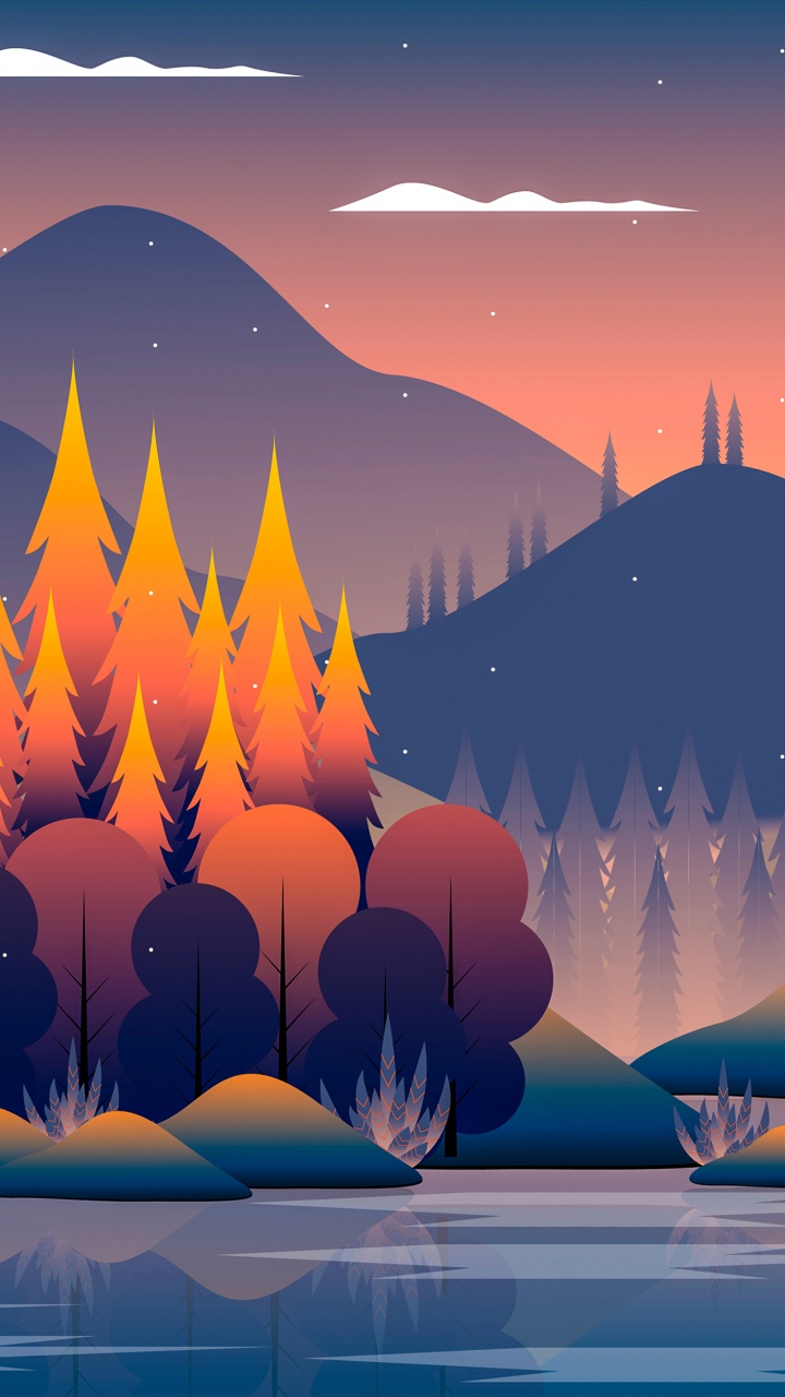 Landscape Minimalist, Art, Painting, Minimalism, Landscape Painting. Wallpaper in 720x1280 Resolution