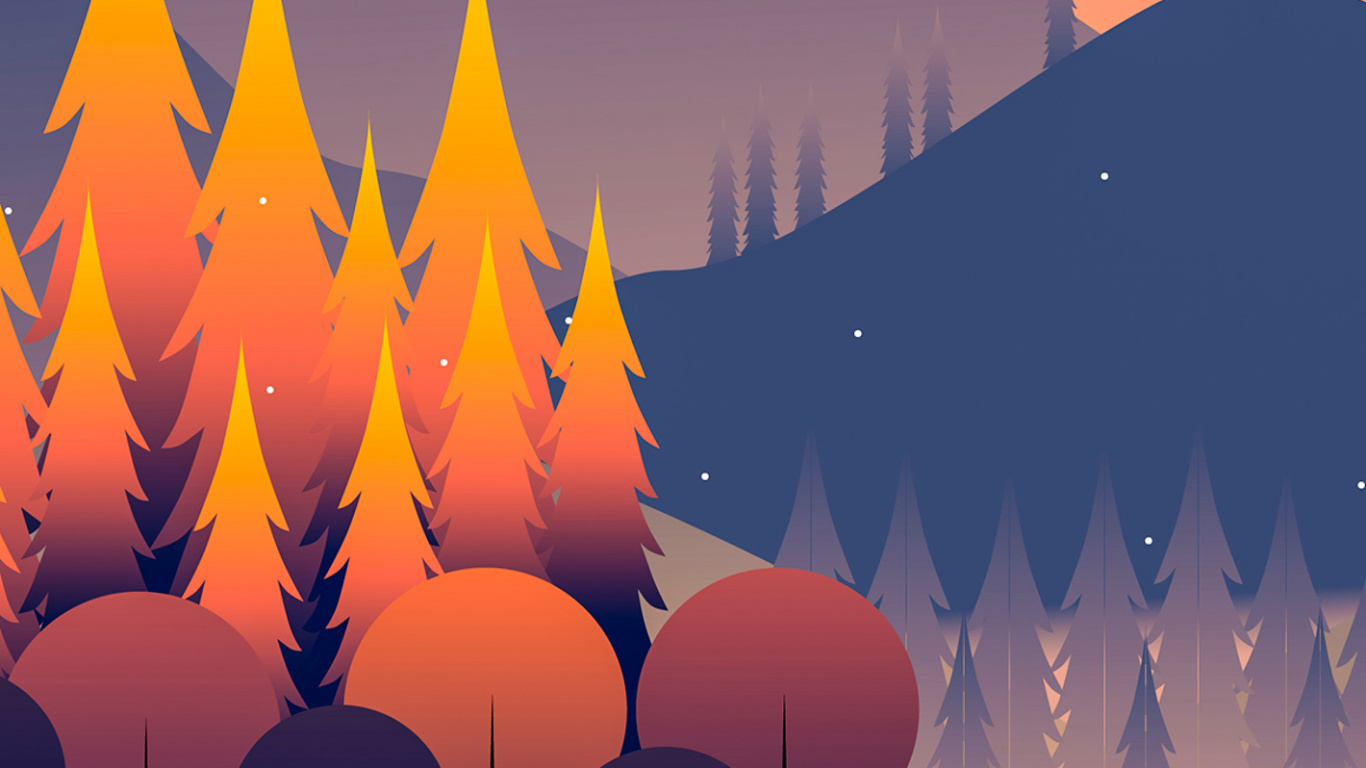 Paysage Minimaliste, Art, Minimalisme, la Peinture de Paysage, Illustration. Wallpaper in 1366x768 Resolution