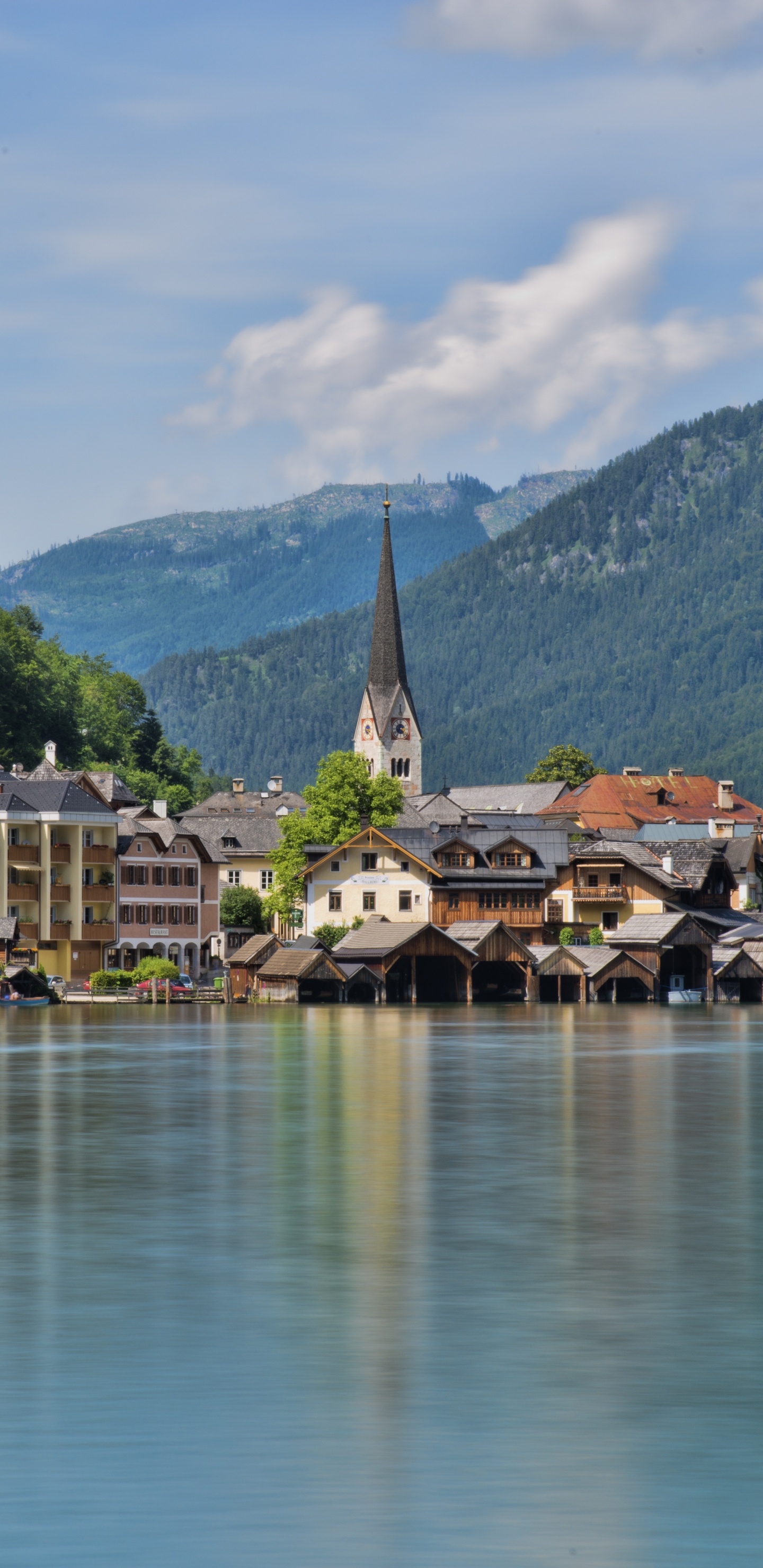 Houses Near Lake and Mountain During Daytime. Wallpaper in 1440x2960 Resolution