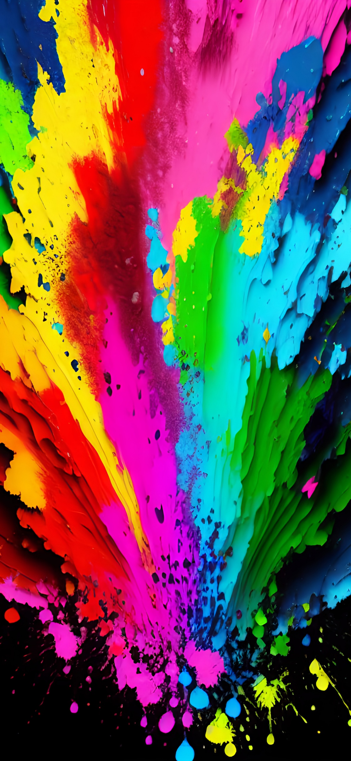 Kunst, Fraktale Kunst, Acrylfarbe, Farbigkeit, Magenta. Wallpaper in 1125x2436 Resolution