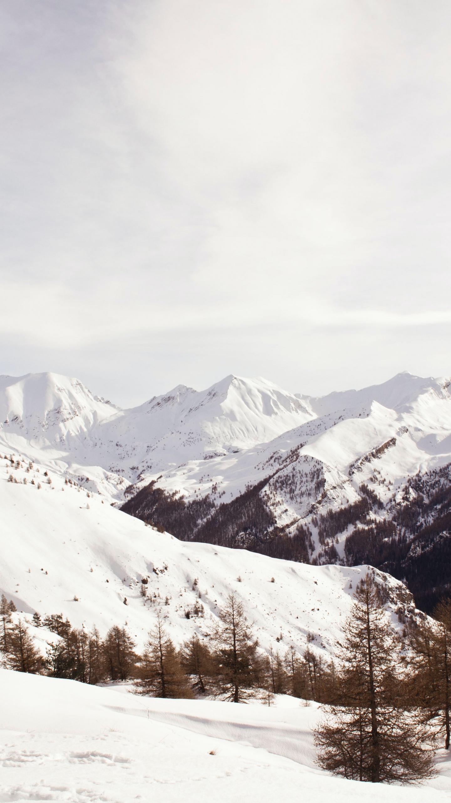 Montaña, Nieve, Pendiente, Paisaje Natural, Highland. Wallpaper in 1440x2560 Resolution