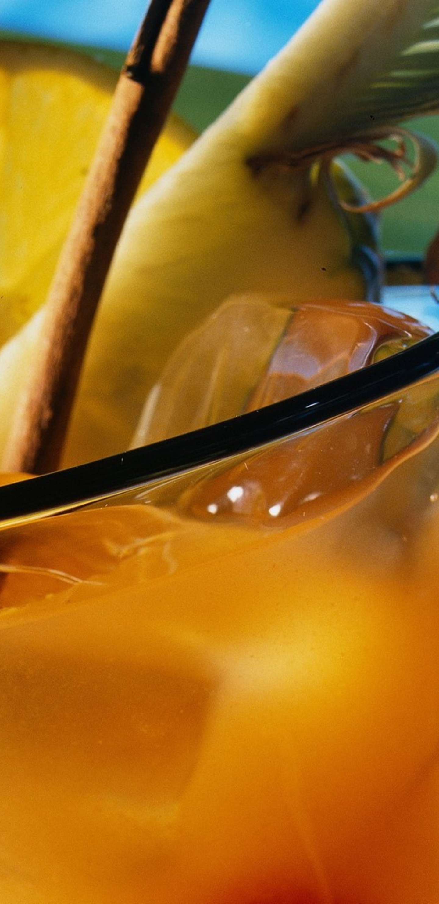 Klares Trinkglas Mit Orangensaft. Wallpaper in 1440x2960 Resolution