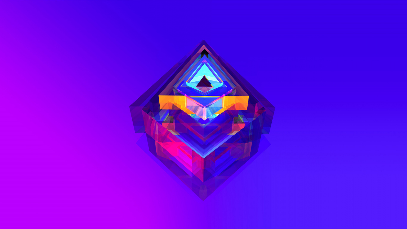 Purple Diamond on Purple Glass. Wallpaper in 1366x768 Resolution